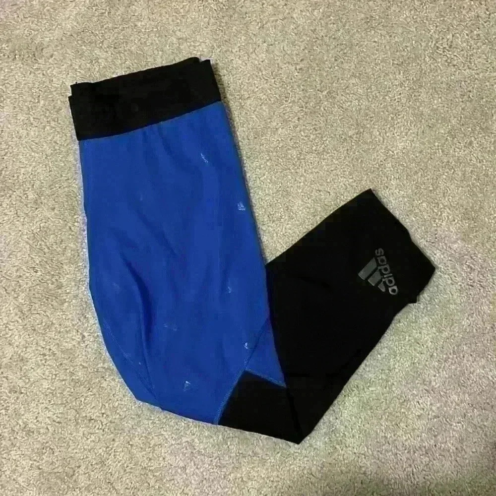 Blue and black adidas‎ climacool leggings size small